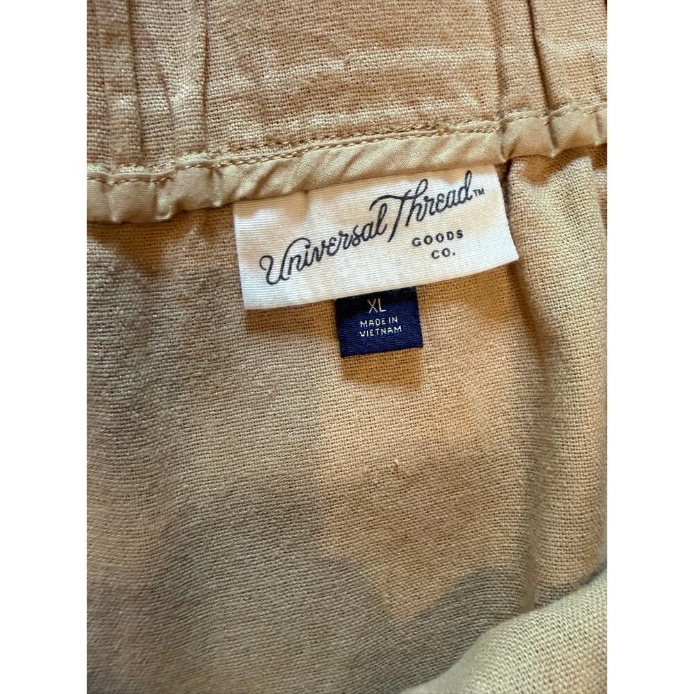 Universal Thread Tan Linen Midi Skirt | Button Front | Pockets | Size XL - Picture 4 of 6